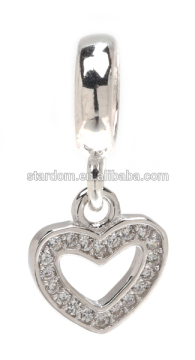 Heart shaped 925 sterling silver pendant