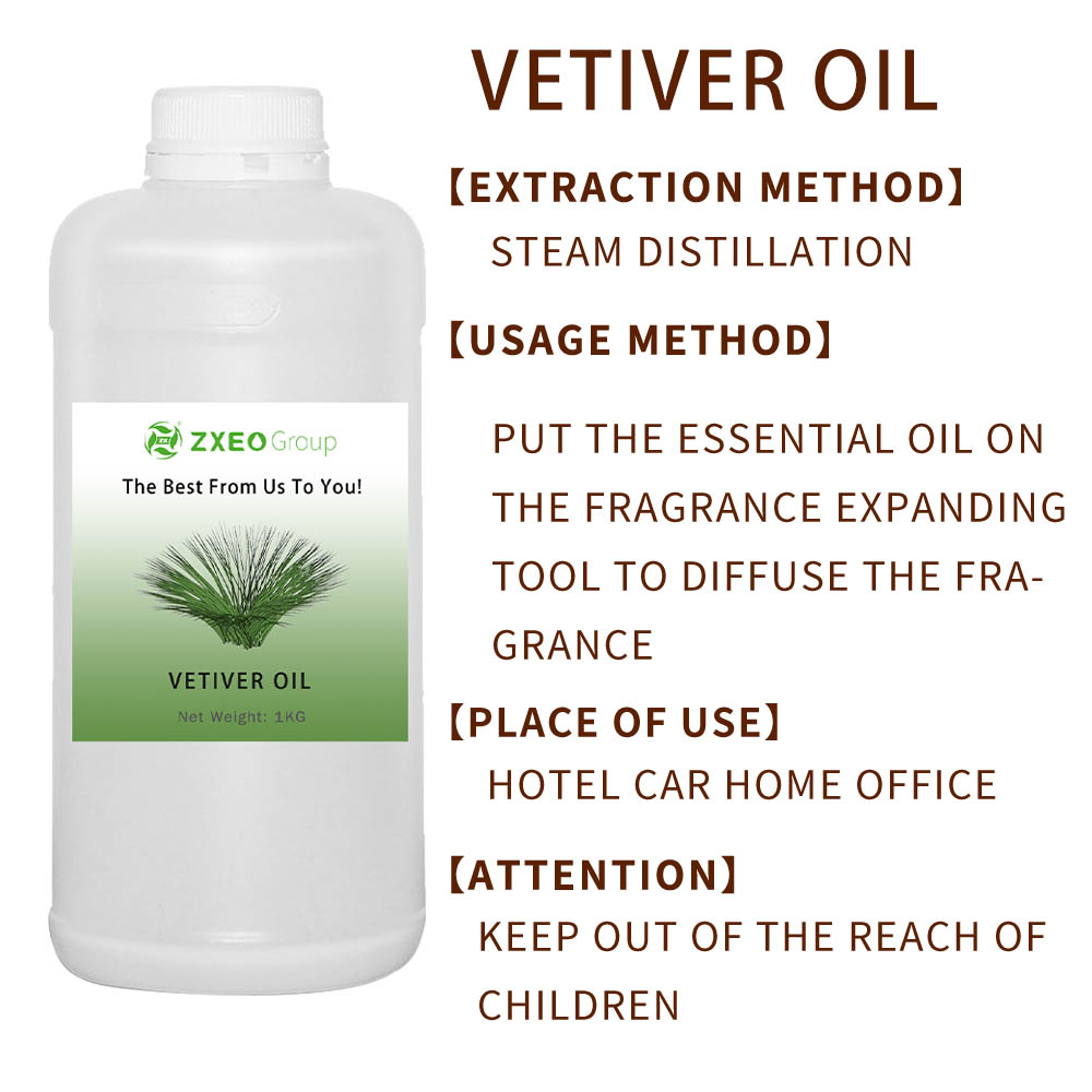 Óleo de aromaterapia de vetiver orgânico puro para difuso