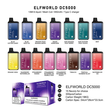 Original Elf World DC5000Puffs Одноразовые коробки Вейп