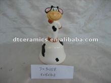 ceramic dinner bell with cow design