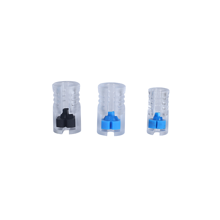 Transparent plastic microduct gas-tight block connector