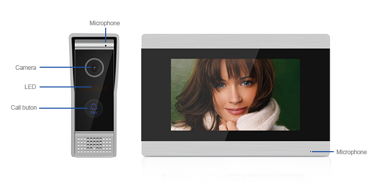 Bcom 7 inch touch screen video intercom for villa IP65 waterproof level