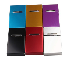 Factory direct rectangular multi-color metal cigarette case with lid Men's portable cigarette box