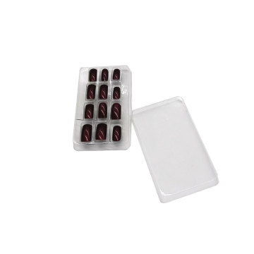 Boîte à faux ongles personnalisée en plastique transparent