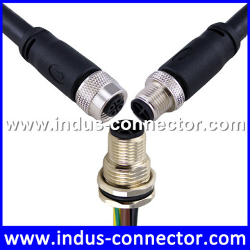 S code m12 4 poles panel mount cable connector