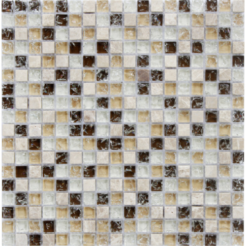 Ice cracked effect glass mosaic