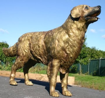 Bronze Golden Retriever Statue