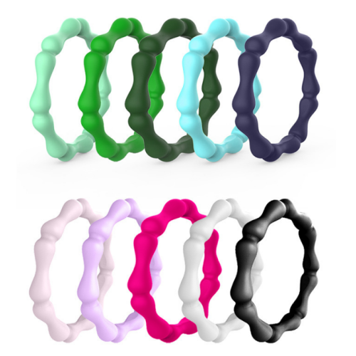 10 pcs Kulit Aman Silicone Wedding Ring Untuk Wanita