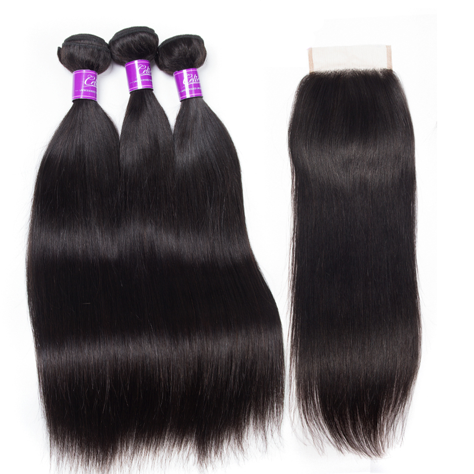 Best Selling Peruvian Straight Human Hair Bundles with Closure Good Quality Cuticle Aligned Brazilian Hair