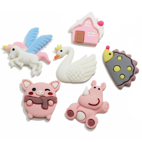 Mixed Style Cute Cartoon Flatback Miniature Animal Resin Cabochon For Diy Craft Making