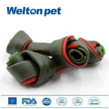 Large size Dental flavor real chicken inside knotted bone