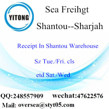 Consolidation de LCL du port de Shantou à Sharjah