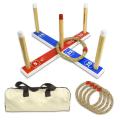 Wooden Ring Toss Game with Carrying Case