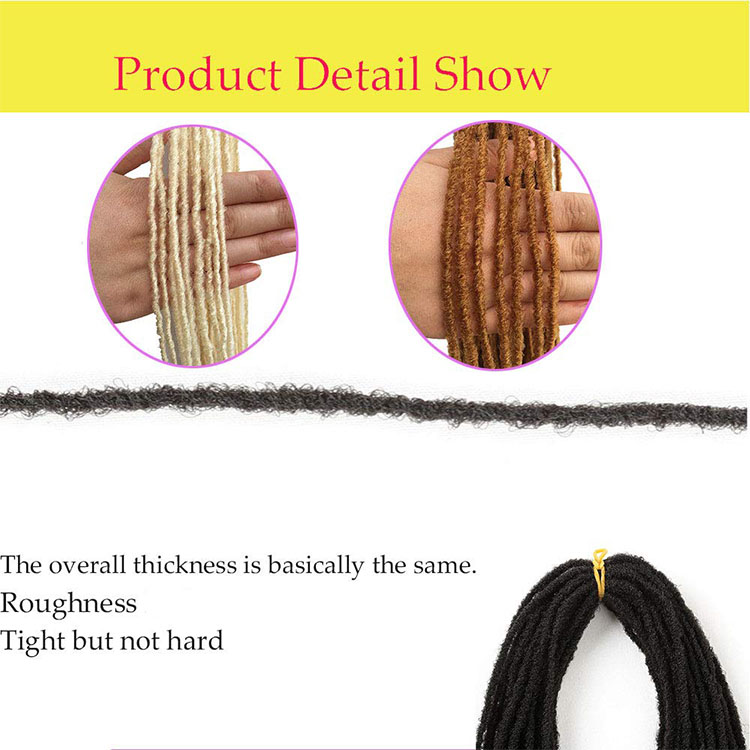 Sisterlocs Faux Locs Hair Dreadlocks Crochet Hair Extensions Dreadlocs Hair Solid And Ombre Color Synthetic Fiber Sisterlocks