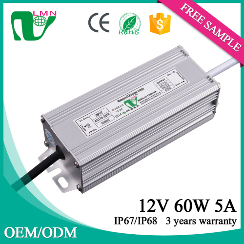 60W 5000mA Dimming waterproof led driver constant voltage