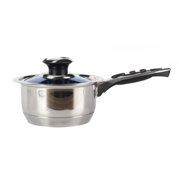 Stainless Steel Casserole with Transparent Glass Blue Lid