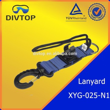 Plastic hook clip with webbing lanyard clip