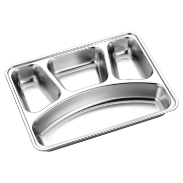 5-Grid Stainless Steel Lunch Plate