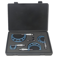 Precision Outside Micrometer Set with Carbide Tipped Tips - 0.0001" Accuracy