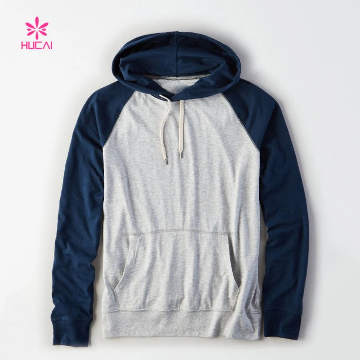 Color-Blocked Activewear Wholesale Cotton Men Custom Hoodies