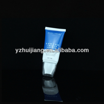 plastic cosmetic package oval tube with applicator nozzle