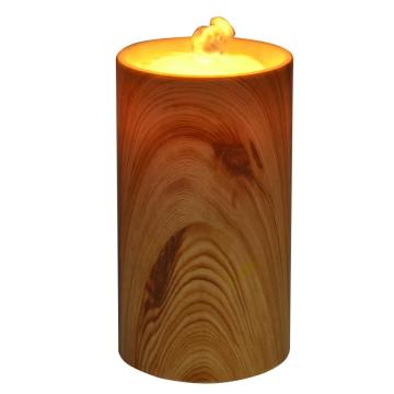 Wood Pattern Lithium Battery Remote Control Pillar Candles