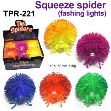 Soft Plastic Flashing Squeeze Spider Toys