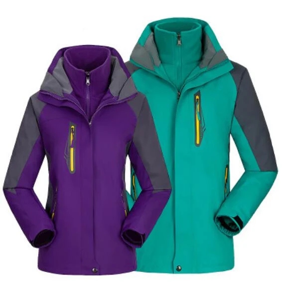 Men's and Women's Unisex 3 in 1 Windproof Waterproof Wear-Resistant Warm Outdoor Storm Jacket for Couples/Lovers