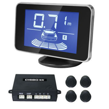 IP68 waterproof degree car flat panel LCD parking sensor with dang-dang alarming system
