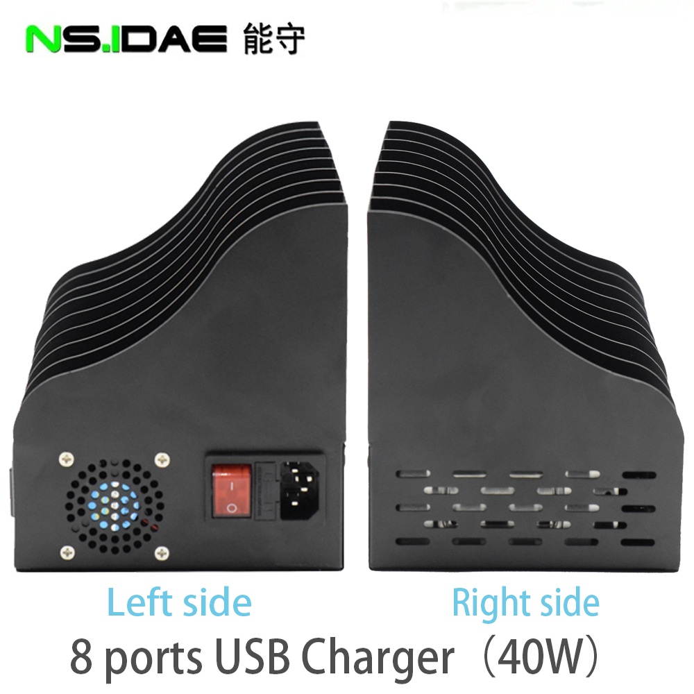8-port smart charger front and back