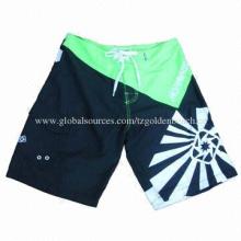 Casual shorts, polyester microfiber, cutting and sewing, rubber printing
