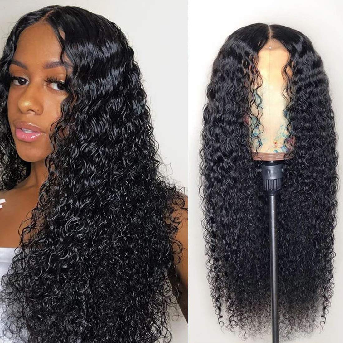 Curly Hair Lace Front Human Hair Wigs 150% Density Unprocessed Brazilian Virgin Remy Hair Deep Wave Lace Front Wigs Pre Plucked