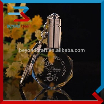 customized promotion gifts,clear crystal led keyring