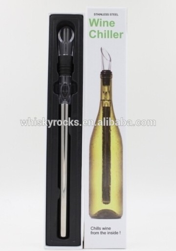 Metal wine chill stick chill rod with chill pourer