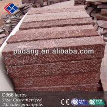 G666 Red Granite pineapple curbstone, granite kerbstone