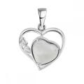 Opalite Love Heart Birthstone Pendant Gemstone Necklaces for Women