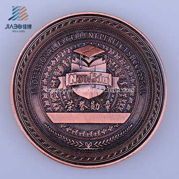 Benutzerdefinierte 3D Logo Antik Bronze Souvenir Münze der Ehre in Metall