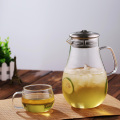 Caraffa in vetro borosilicato resistente al calore per brocca calda/fredda per tè freddo e succo fatto in casa Caraffa creativa per succhi in vetro con coperchio