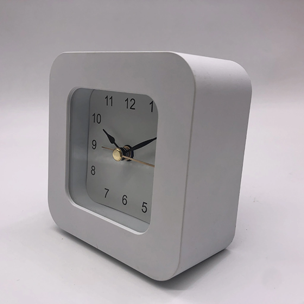 92X92mm Square White Desk Alarm Clock