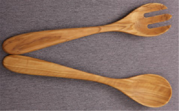 Olive Wood Salad Sever Set Of 2 -12"