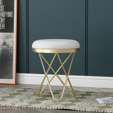 Golden Leg Velvet Storage Footrest Stool