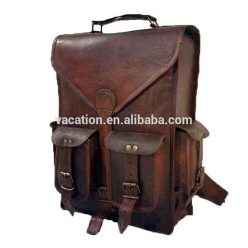 pure leather vintage backpack oem