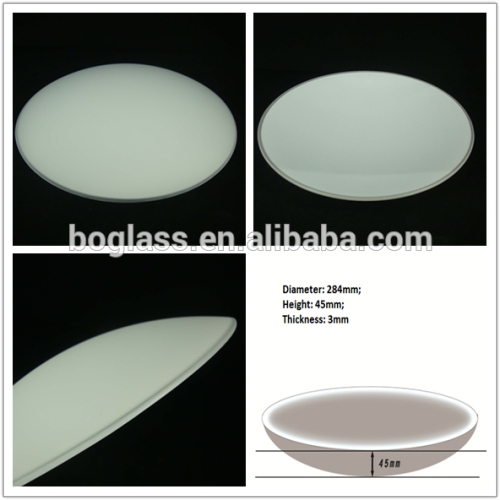 high quality! round white curved glass plate for lighting