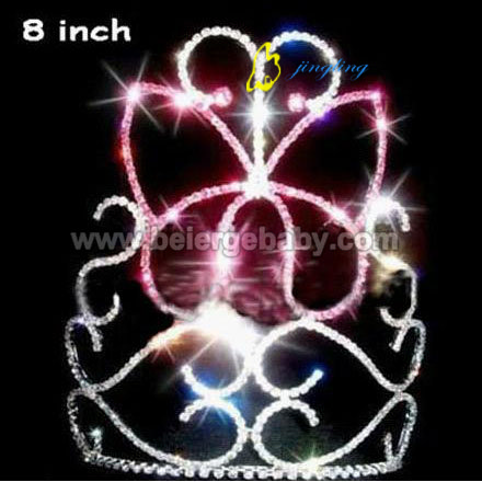 Pink butterfly pageant crowns CR-293