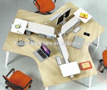 2016 US Market Modular Melamine Panel Aluminium Leg Staff Desk