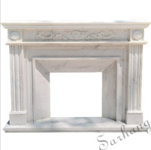 Classical Luxury American style fireplace White Marble fireplace