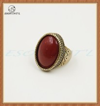 Luxury Simple Newest Women Red Resin Oval Ring