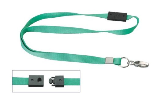 Plain Flat Polyester Name Badge, Id Card Holder Lanyard With Safety Breakaway 30032