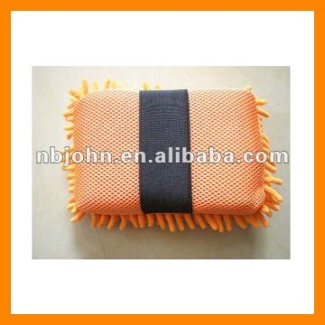 Square small grid chenille sponge block