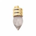 Natural lamp bulb Gemstone Crystal Pendant Plated Gold